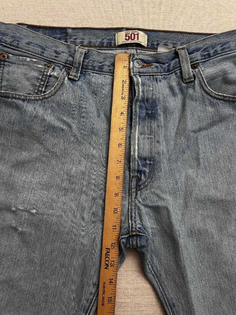 Levi’s 501 XX Jeans Men’s 36x32 Light Wash Distressed Straight Leg Button Fly